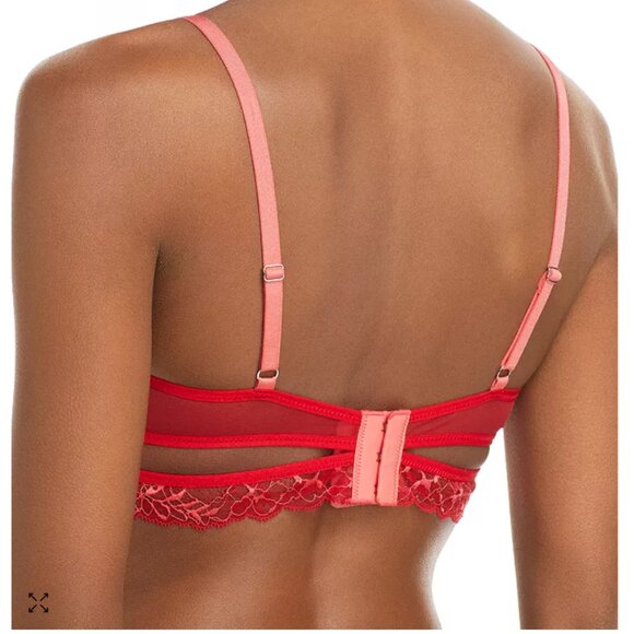 NWT Thistle & Spire Kane V-Wire Lace Bra, Size 34E (34dd), Color: Chilli (red) - Picture 2 of 10
